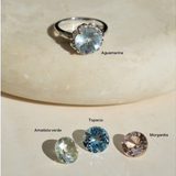 Anillo Bloom aguamarina