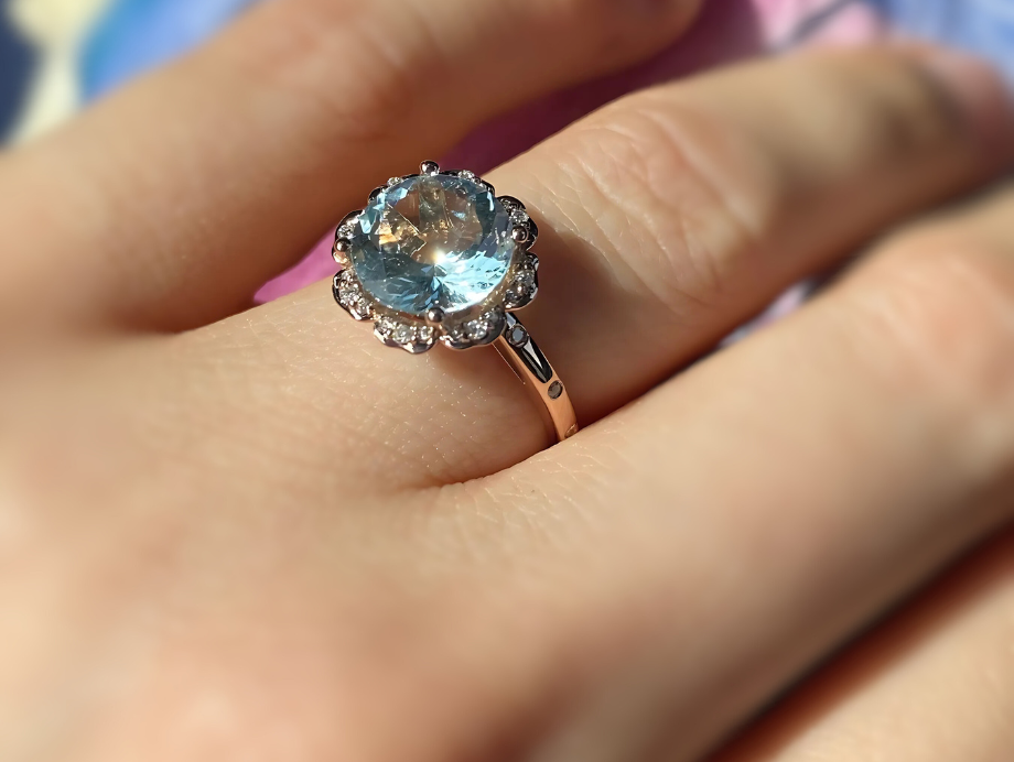 Anillo Bloom aguamarina
