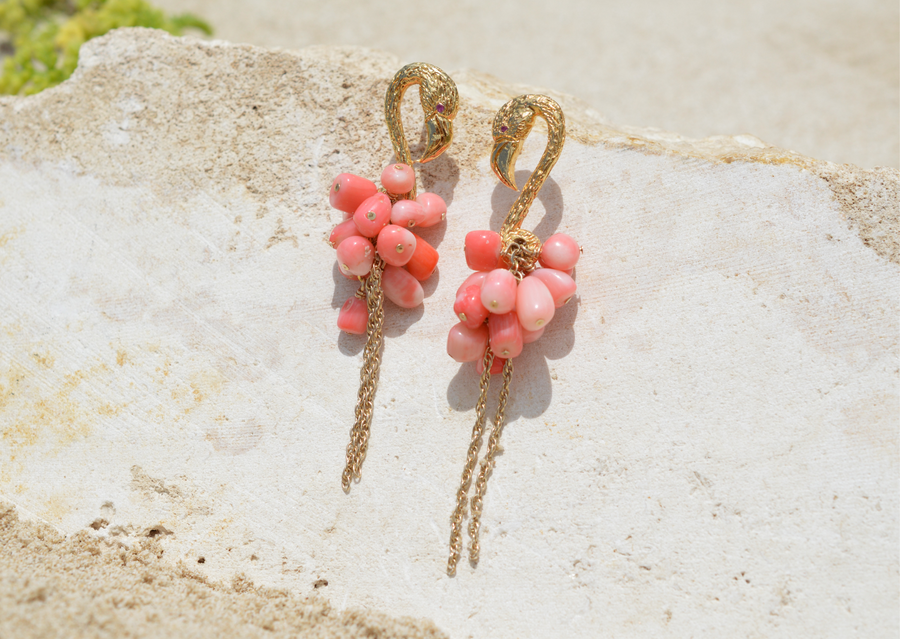 Aretes flamingos