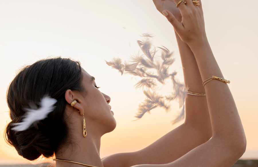 Aretes Golden Hour amatistas y peridots