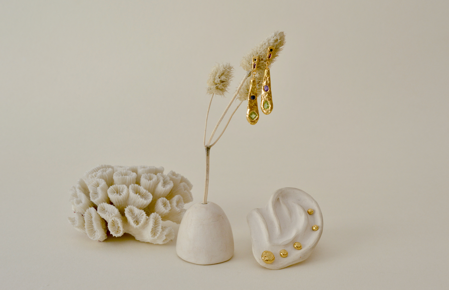 Aretes Golden Hour amatistas y peridots