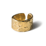 Anillo rústico estampado de laureles grande