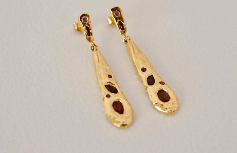 Aretes Golden hour granates