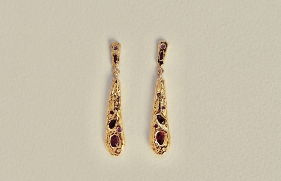 Aretes Golden hour granates