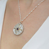 Collar Brújula Amatista Doble Tono