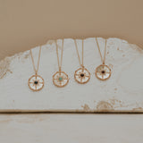 Collar Brújula Tanzanita Dorada