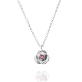 Cadena rosa y rubí plata