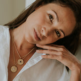 Collar Brújula Tanzanita Dorada