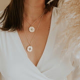 Collar Brújula Amatista Dorada