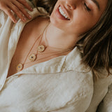 Collar Brújula Tanzanita Dorada